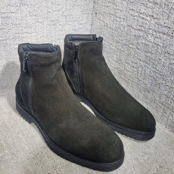 Giovanni Conti Men's Size EU 45 Black Suede Sherpa Lined Winter Ankle Boots - Picture 10 of 12